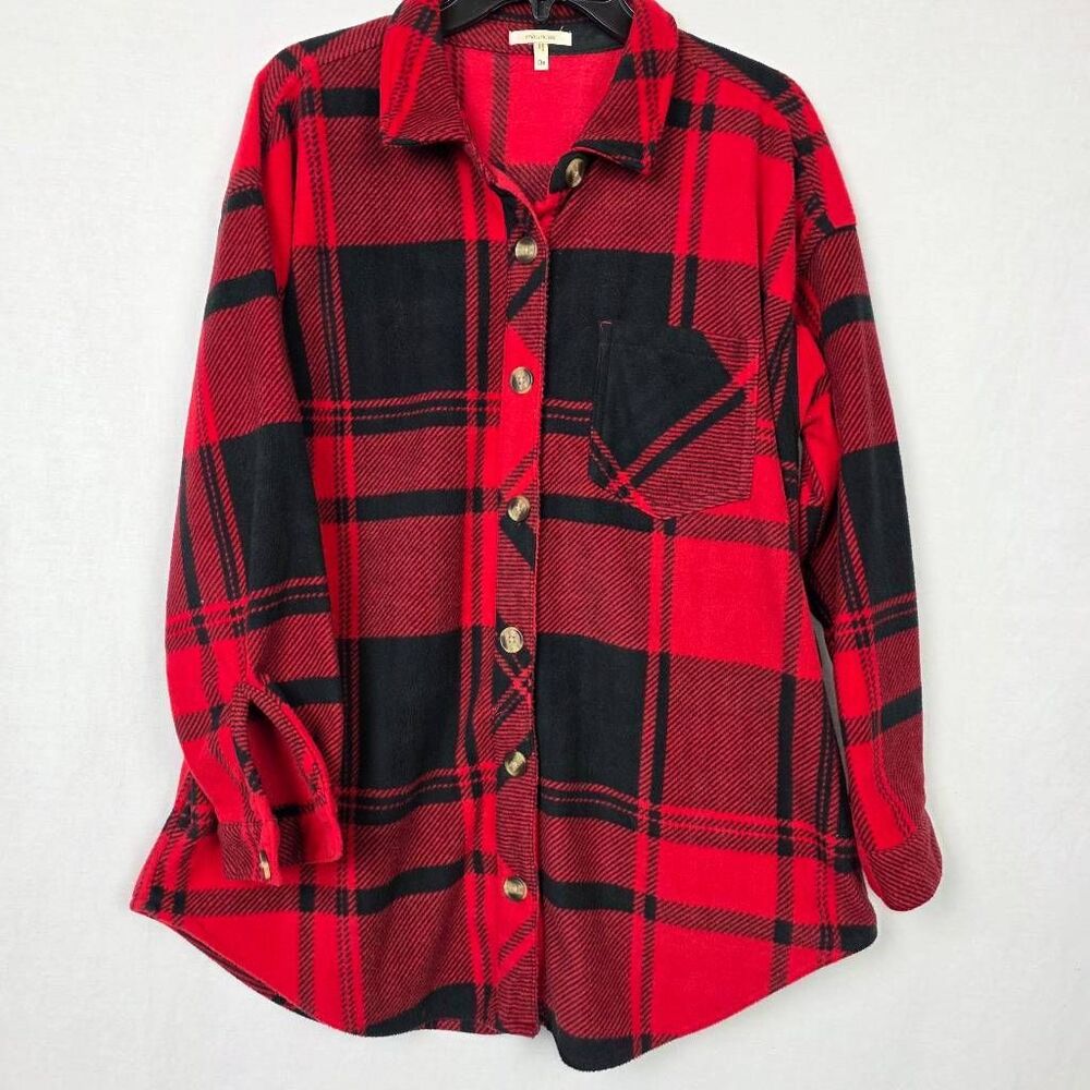 Maurices Buffalo Plaid Shacket 0X Red Black